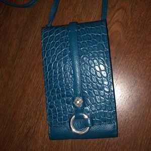 Like new** Blue leather crossbody handbag